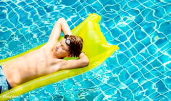 Teenage boy relaxing with pool mattress | Free stock photo - 2935 Teenage boy relaxing with pool mattress | Free stock photo - 2935