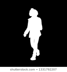 Teenage Girl Long Hair Running White Stock Vector (Royalty Free ...