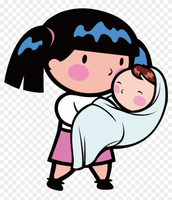 Teenage Pregnancy Infant Mother Parent Clip Art - Girl Holding Baby Clipart