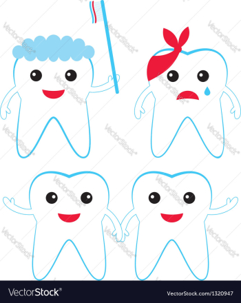 Teeth characters vector image Teeth characters vector image
