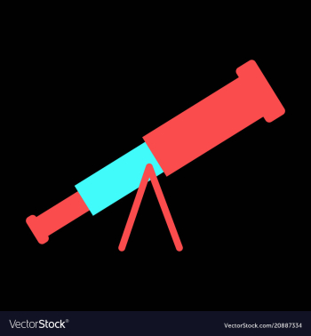 Telescope flat icon education and astronomy vector image