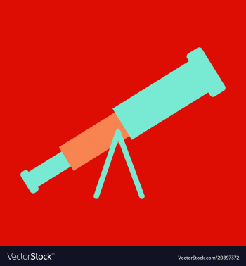 Telescope flat icon education and astronomy vector image