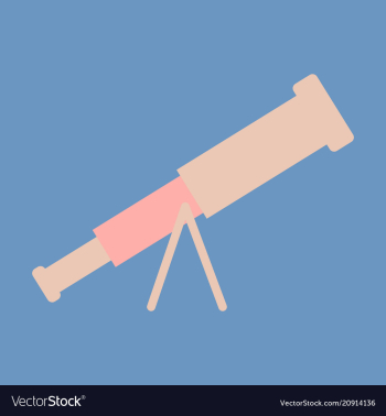 Telescope flat icon education and astronomy vector image