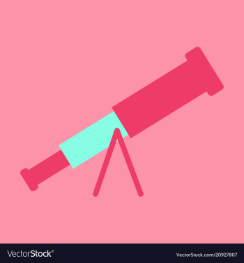 Telescope flat icon education and astronomy vector image