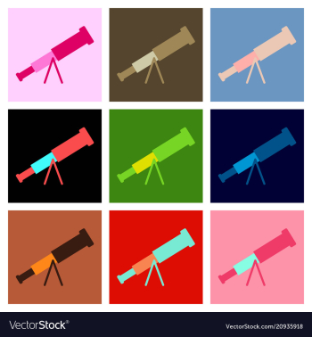 Telescope flat icon education and astronomy vector image