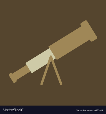 Telescope flat icon education and astronomy vector image