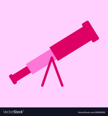 Telescope flat icon education and astronomy vector image