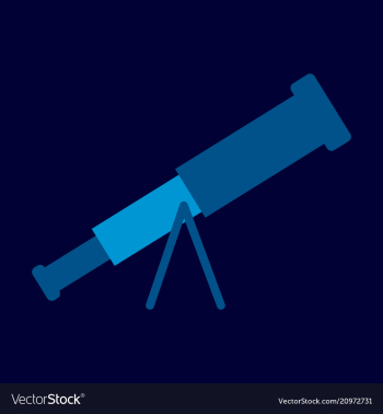 Telescope flat icon education and astronomy vector image