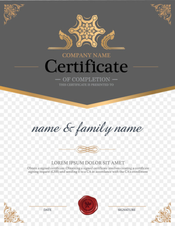 Template Academic certificate Icon - European style frame training certificate 