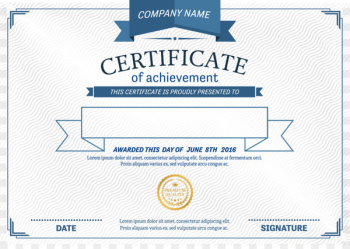 Template Diploma Academic certificate - Vector blue border certificate 