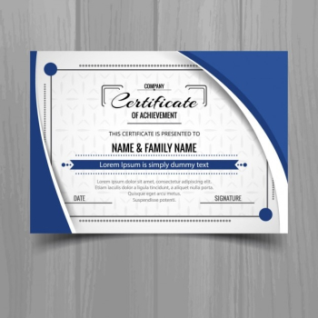 Template of blue wavy certificate Template of blue wavy certificate
