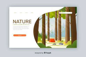 Template of nature landing page Free Vector Template of nature landing page Free Vector