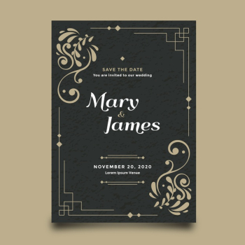 Template wedding invitation retro Free Vector Template wedding invitation retro Free Vector