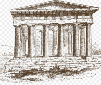 Temple of Hephaestus Ancient Greece Doric order Ionic order - Vector Ancient Greece old buildings 