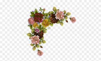 Tendrils Of Flowers - Vintage Floral Corner Border Png Tendrils Of Flowers - Vintage Floral Corner Border Png