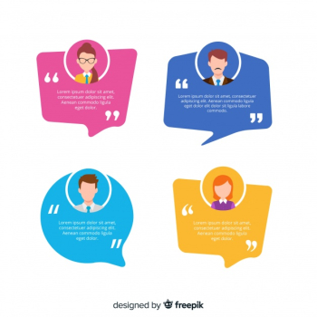 Testimonial with speech bubble design