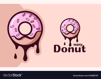 testy donuts cartoon logo design