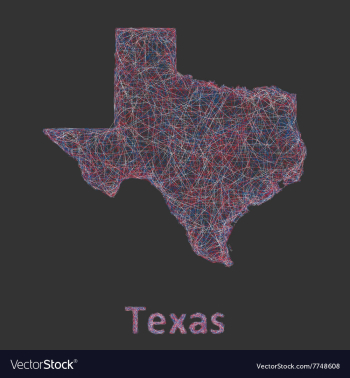Texas line art map vector image Texas line art map vector image