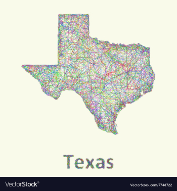 Texas line art map vector image Texas line art map vector image