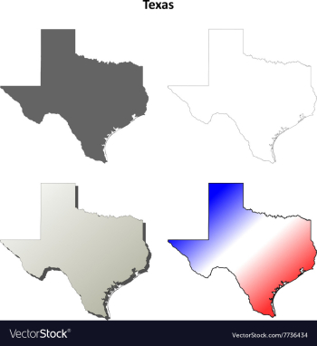 Texas outline map set vector image Texas outline map set vector image
