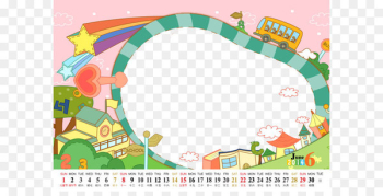 Text Graphic design Recreation Play Illustration - Children's cartoon calendar template 