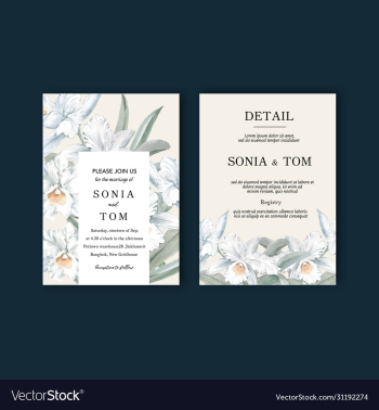 thai flowers wedding card design