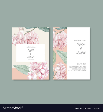 thai flowers wedding card design