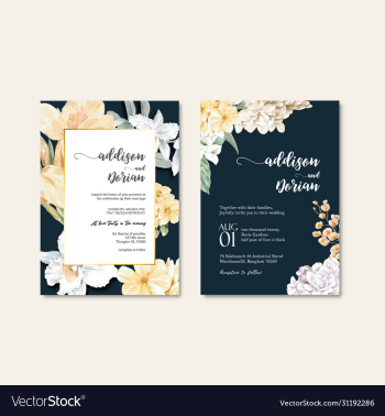 thai flowers wedding card design