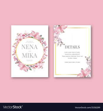 thai flowers wedding card design