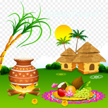 Thai Pongal Makar Sankranti Wish Mattu Pongal Harvest festival - India cottages 