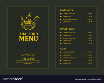thai soup restaurant menu design template thai soup restaurant menu design template