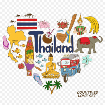 Thailand Heart Symbol Illustration - Thailand element Thailand Heart Symbol Illustration - Thailand element