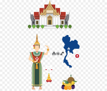 Thailand Royalty-free Clip art - Thailand Travel flat material 