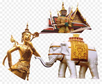 Thailand Thai cuisine - Thai Buddha statue of white elephant decoration 