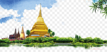 Thailand Thai cuisine Tourism Fukei - Green background material 