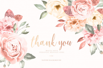Thank you card with vintage floral frame Free Vector Thank you card with vintage floral frame Free Vector