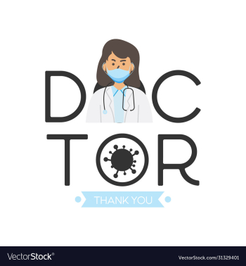 thank you flat female doctor design eps 10