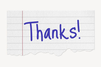 Thanks! word, lined note paper | Free PSD - rawpixel Thanks! word, lined note paper | Free PSD - rawpixel