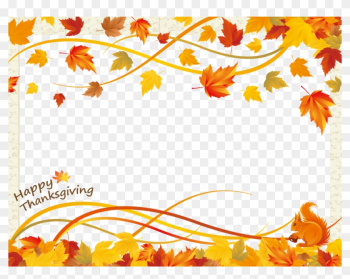 Thanksgiving Day Frame - Vector Fall Leaf Border