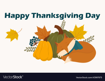 thanksgiving greeting card with fox thanksgiving greeting card with fox