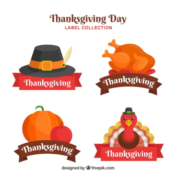 Thanksgiving retro stickers set Thanksgiving retro stickers set