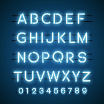 The alphabet and numeral system vectors The alphabet and numeral system vectors