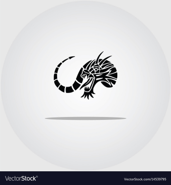 The awesome black dragon vector image