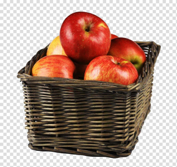 The Basket of Apples Macintosh, Bamboo frame in the material transparent background PNG clipart