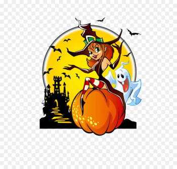 The Halloween Tree Witch Clip art - Halloween Halloween witch vector material 
