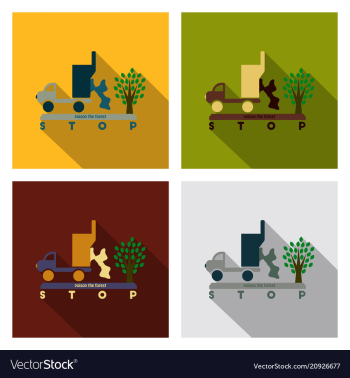 The machine throws rubbish under a tree text stop vector image The machine throws rubbish under a tree text stop vector image