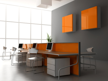 the modern office interior design (3d render)