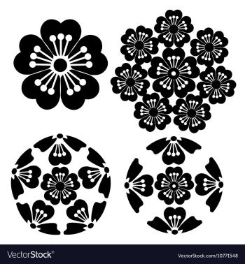 The stylized Sakura flower Japanese symbolism vector image The stylized Sakura flower Japanese symbolism vector image