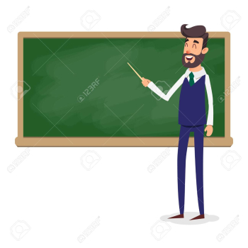 The Teacher In The Classroom Near The Blackboard Cartoon Character ...