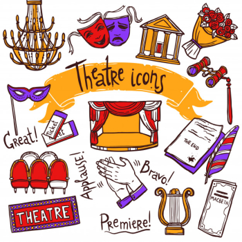 Theater icons set